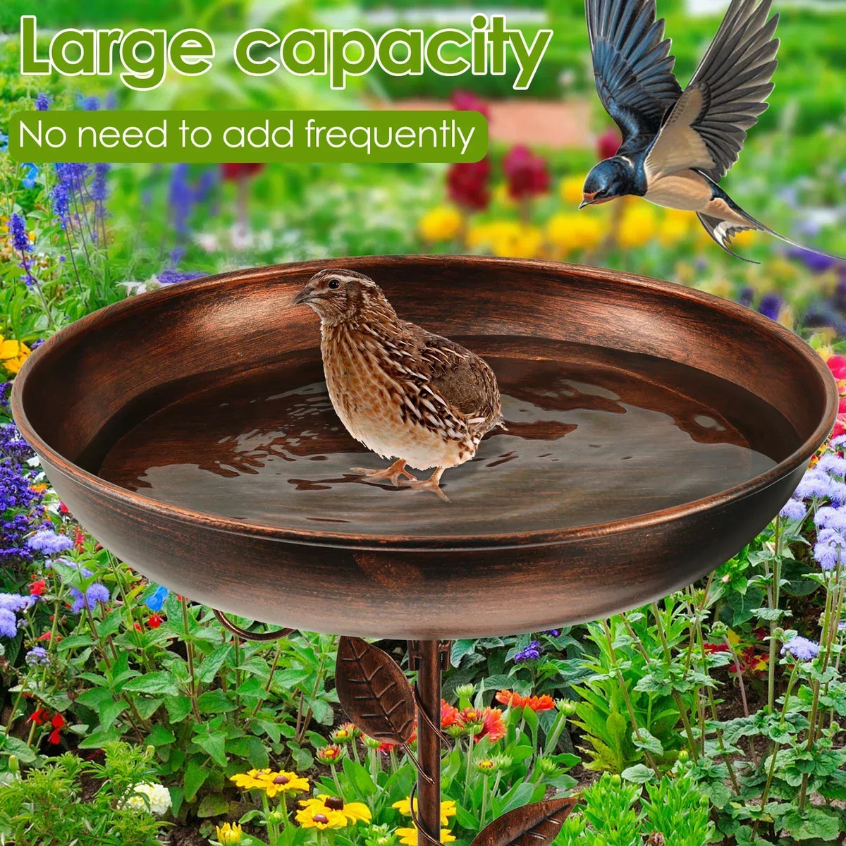Elegant Garden Bird Bath with Adjustable Stand