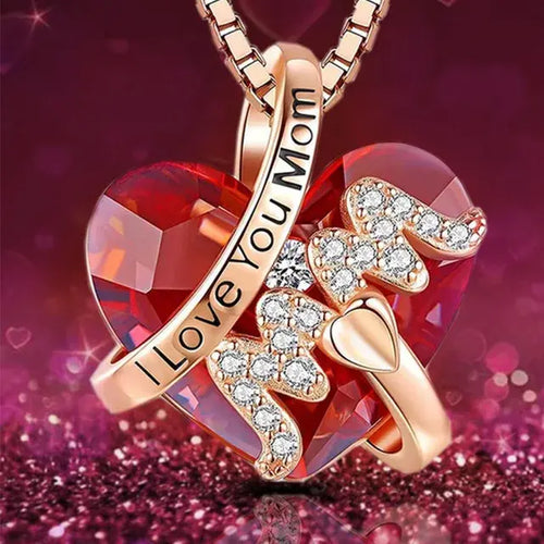 Elegant Heart Pendant Necklace - A Cherished Gift for Mom