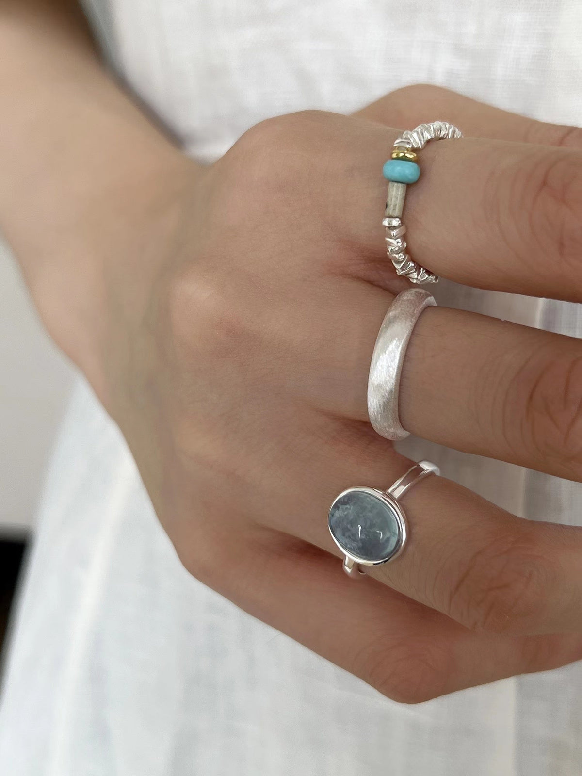 Ocean Breeze Silver Gemstone Ring