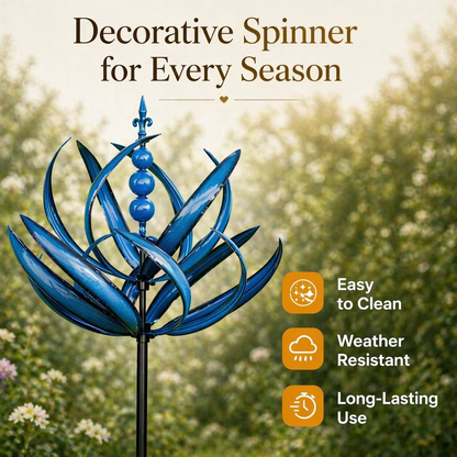 Elegant Flower-Shaped Metal Wind Spinner for Gardens