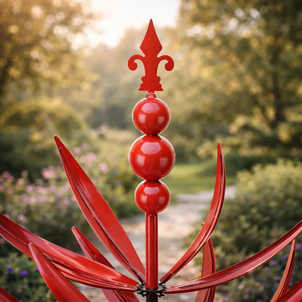 Elegant Flower-Shaped Metal Wind Spinner for Gardens