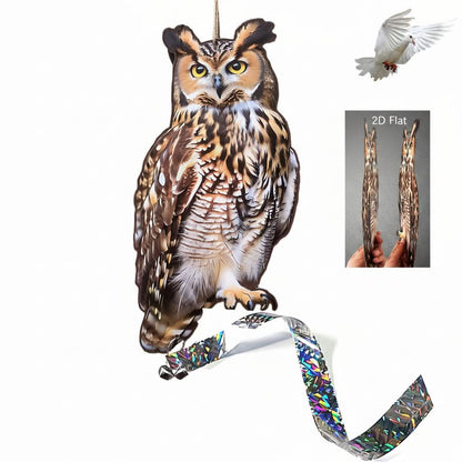 Lifelike Owl Repellent Figurine for Outdoor Spaces