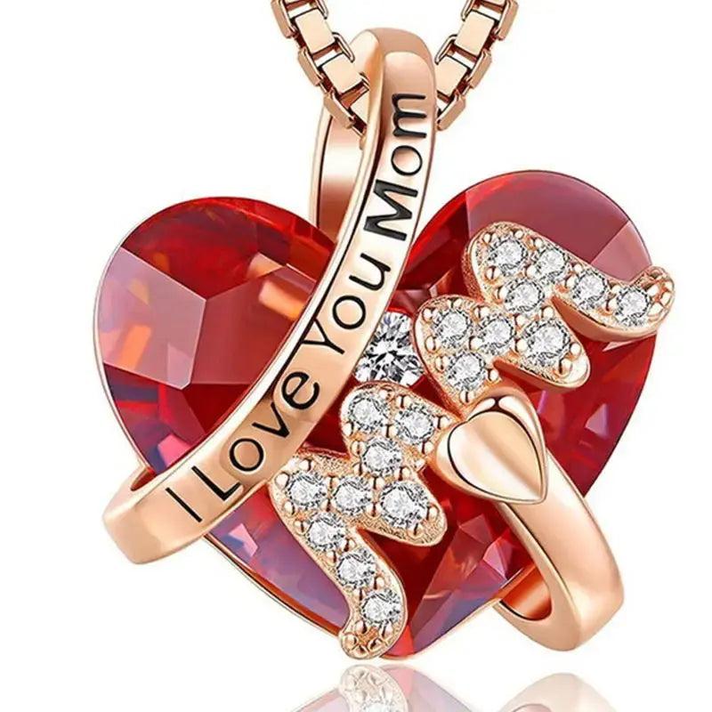 Elegant Heart Pendant Necklace - A Cherished Gift for Mom