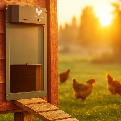 Smart Coop Guardian Door with Light Sensor & Secure Shielding
