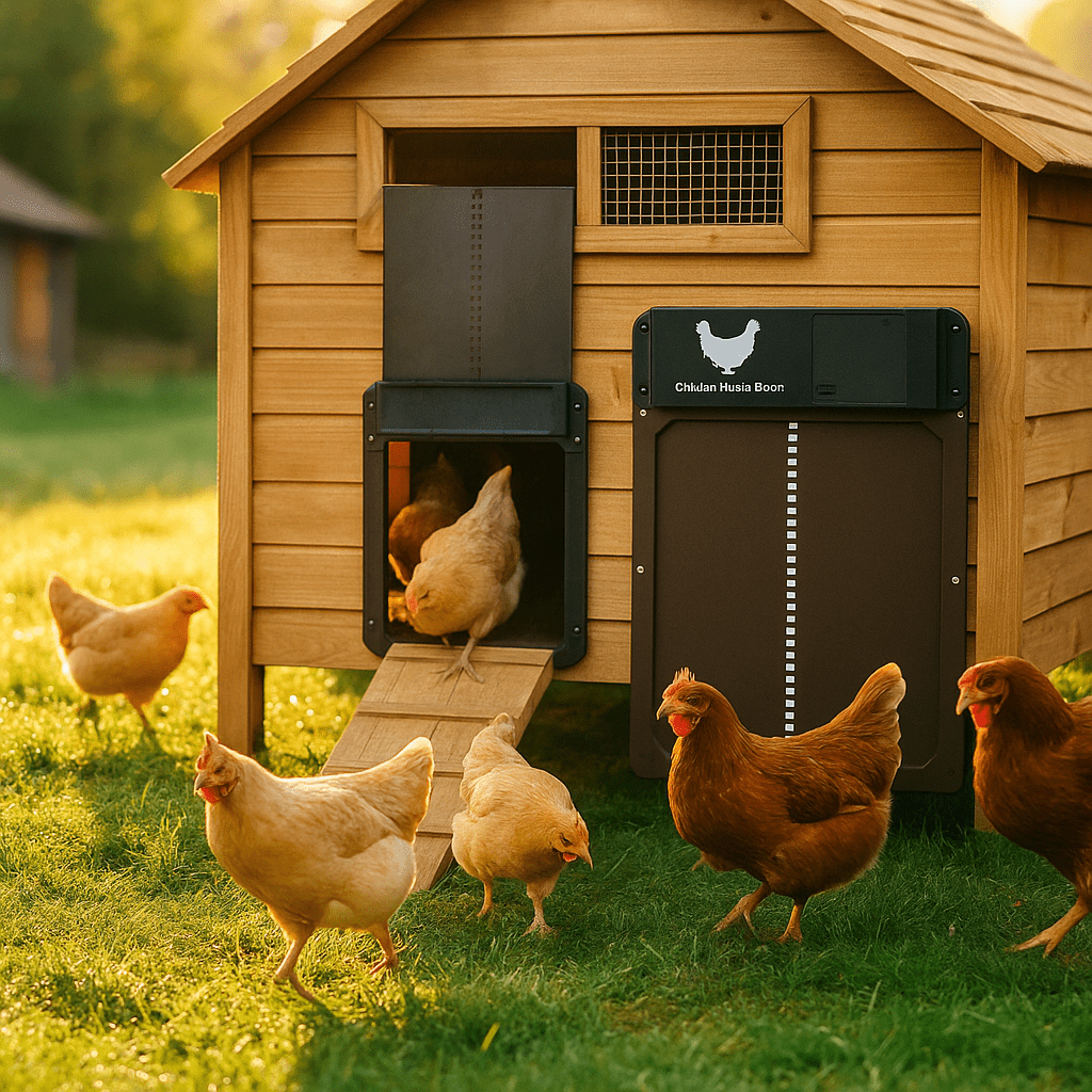 Smart Coop Guardian Door with Light Sensor & Secure Shielding