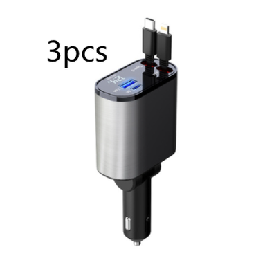 Smart Drive Rapid Charge Car Charger with Dual USB-C Cables