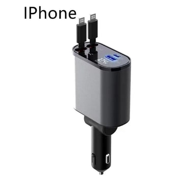 Smart Drive Rapid Charge Car Charger with Dual USB-C Cables