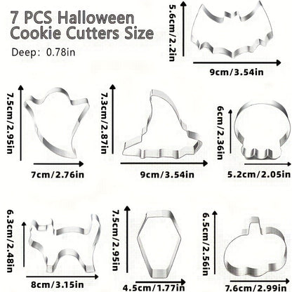 Spooktacular Stainless Steel Cookie Cutter Set – 7 Halloween Shapes