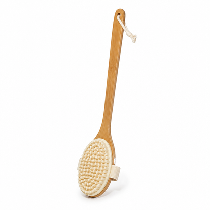 Premium Natural Bristle Bath Brush with Extended Handle