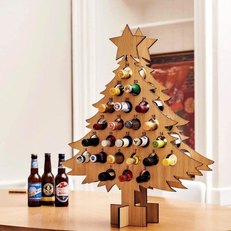 Charming Wooden Advent Calendar for Craft Beer Enthusiasts