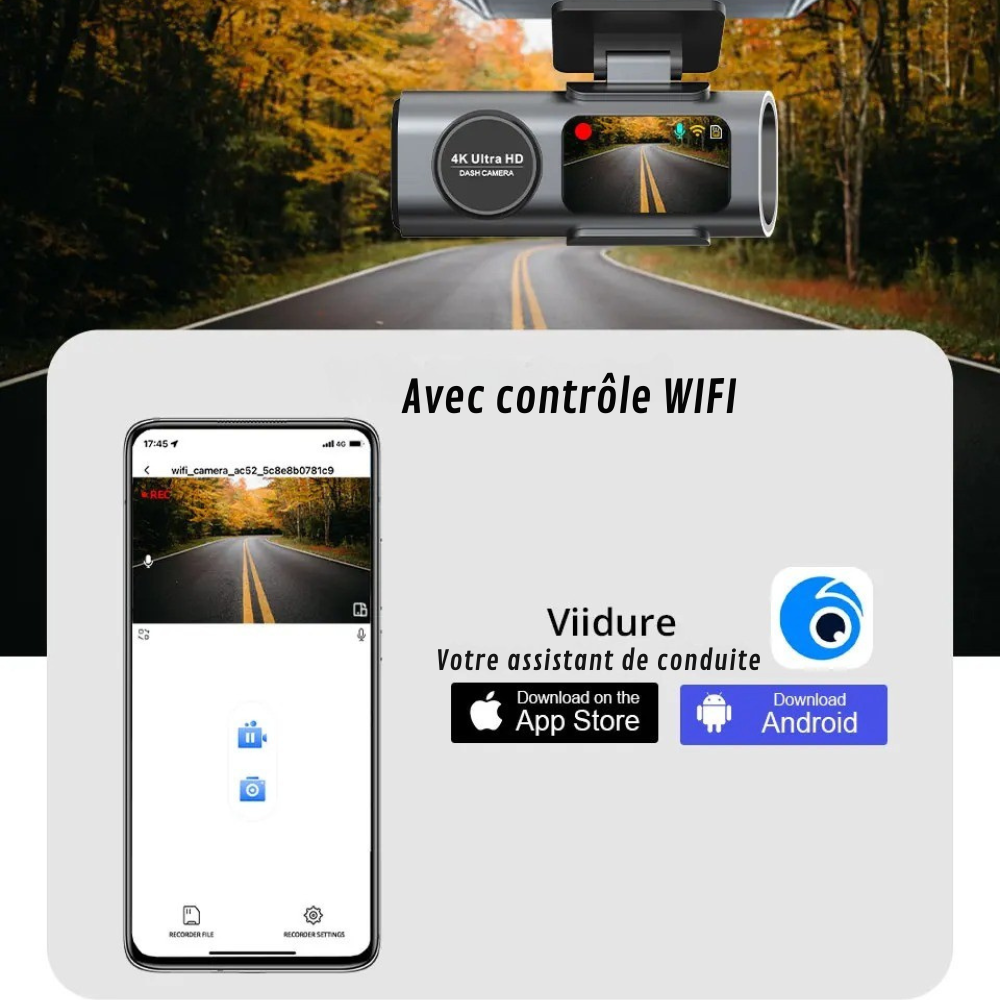 Car Dash Cam with 4K Ultra HD and Loop Recording Feature