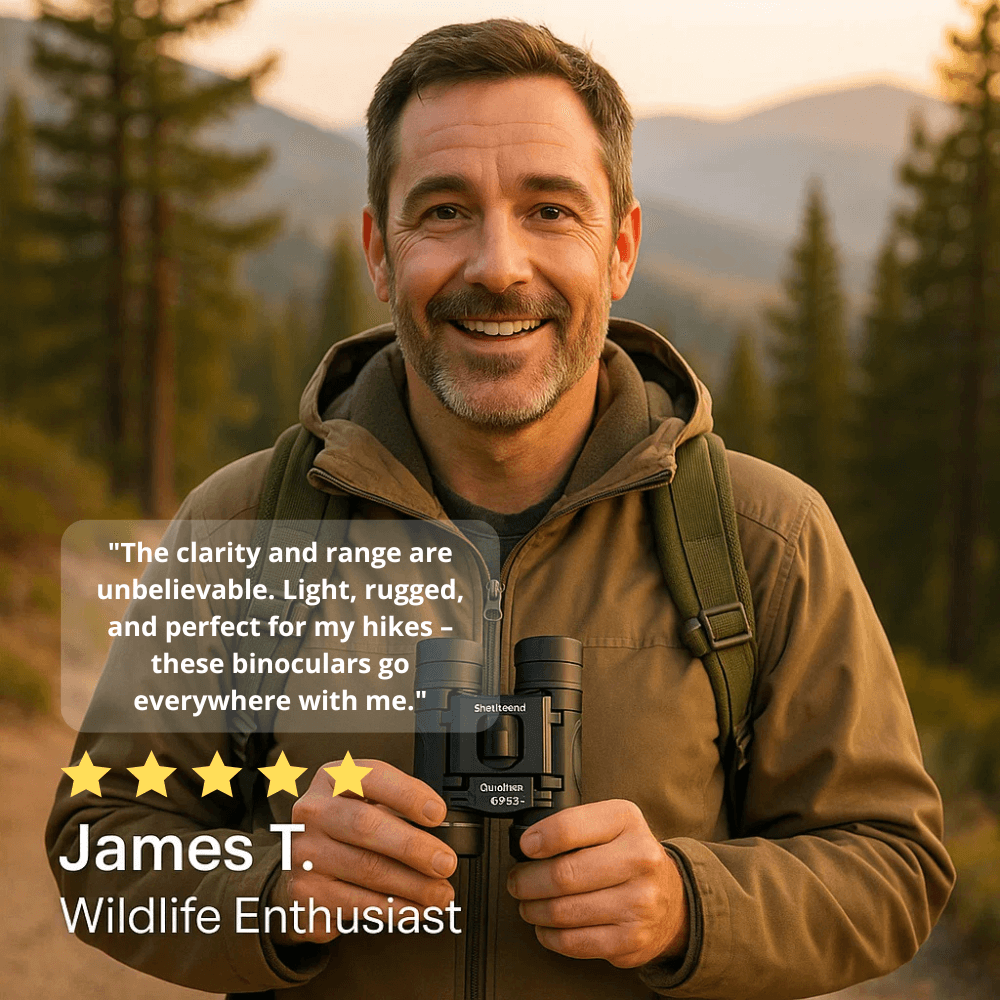 Portable Waterproof Binoculars with Folding Design and Quick Focus