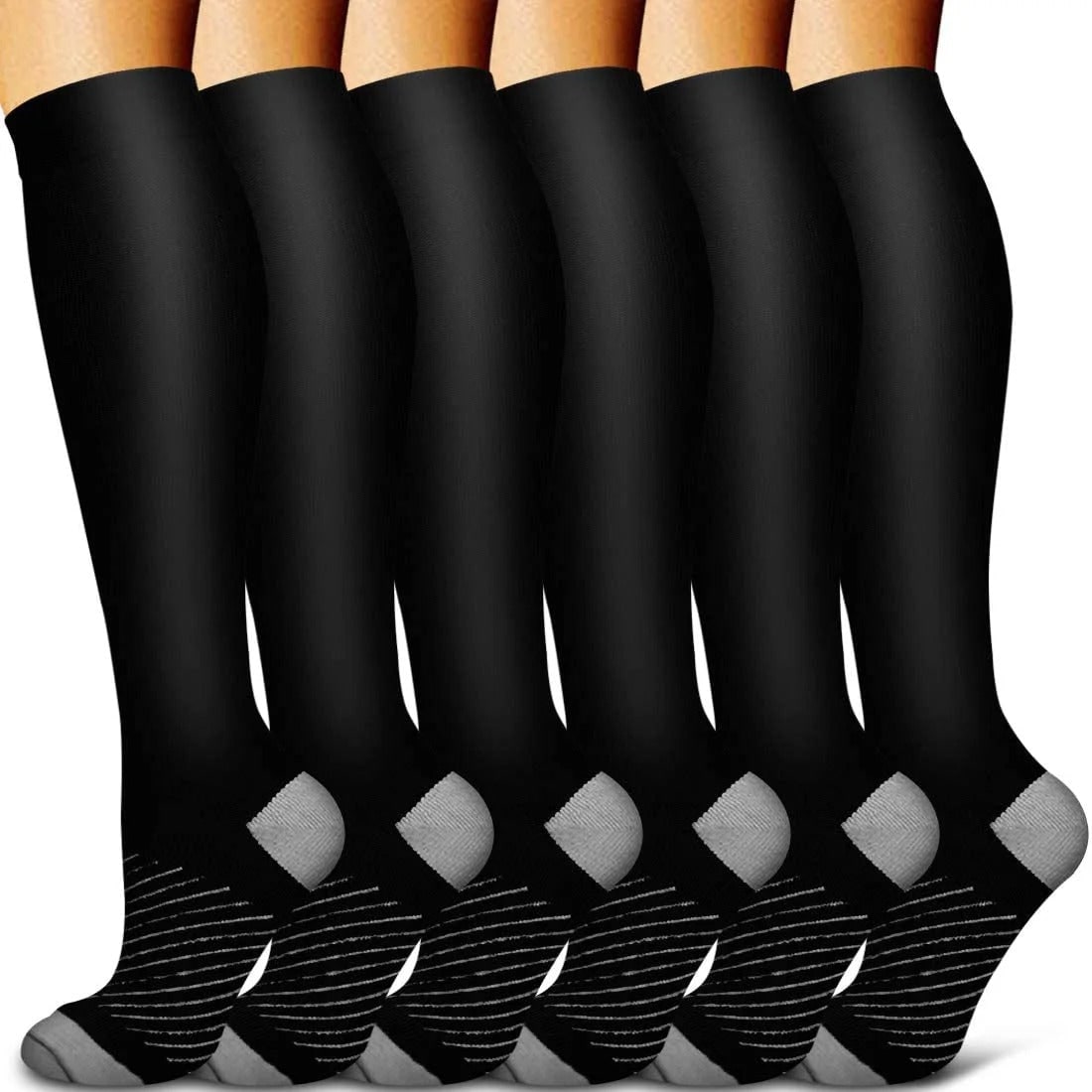 Knee-High Support Socks for Comfort and Moisture Control