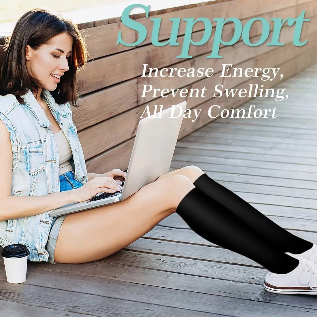 Knee-High Support Socks for Comfort and Moisture Control