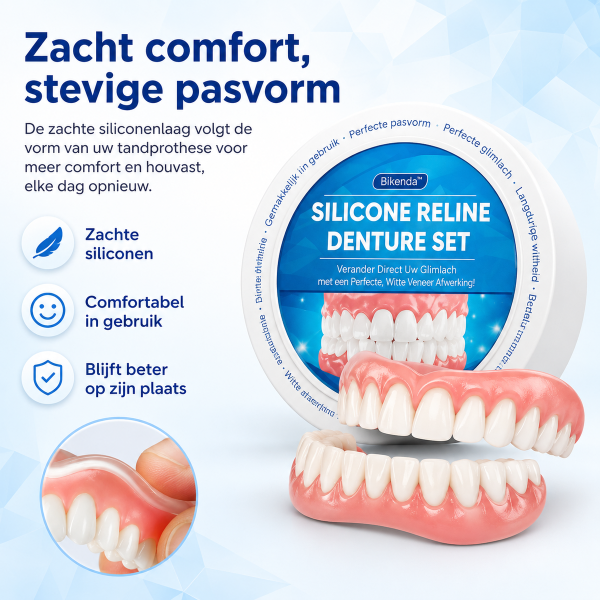Instant Tooth Replacement Snap-On Dentures with Custom Fit Kit