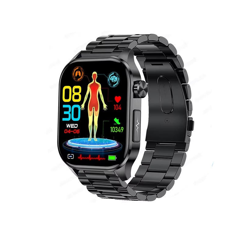 Senior Smartwatch with Large AMOLED Screen, Heart Rate, Sleep Tracking, Bluetooth Calls, and SOS Feature