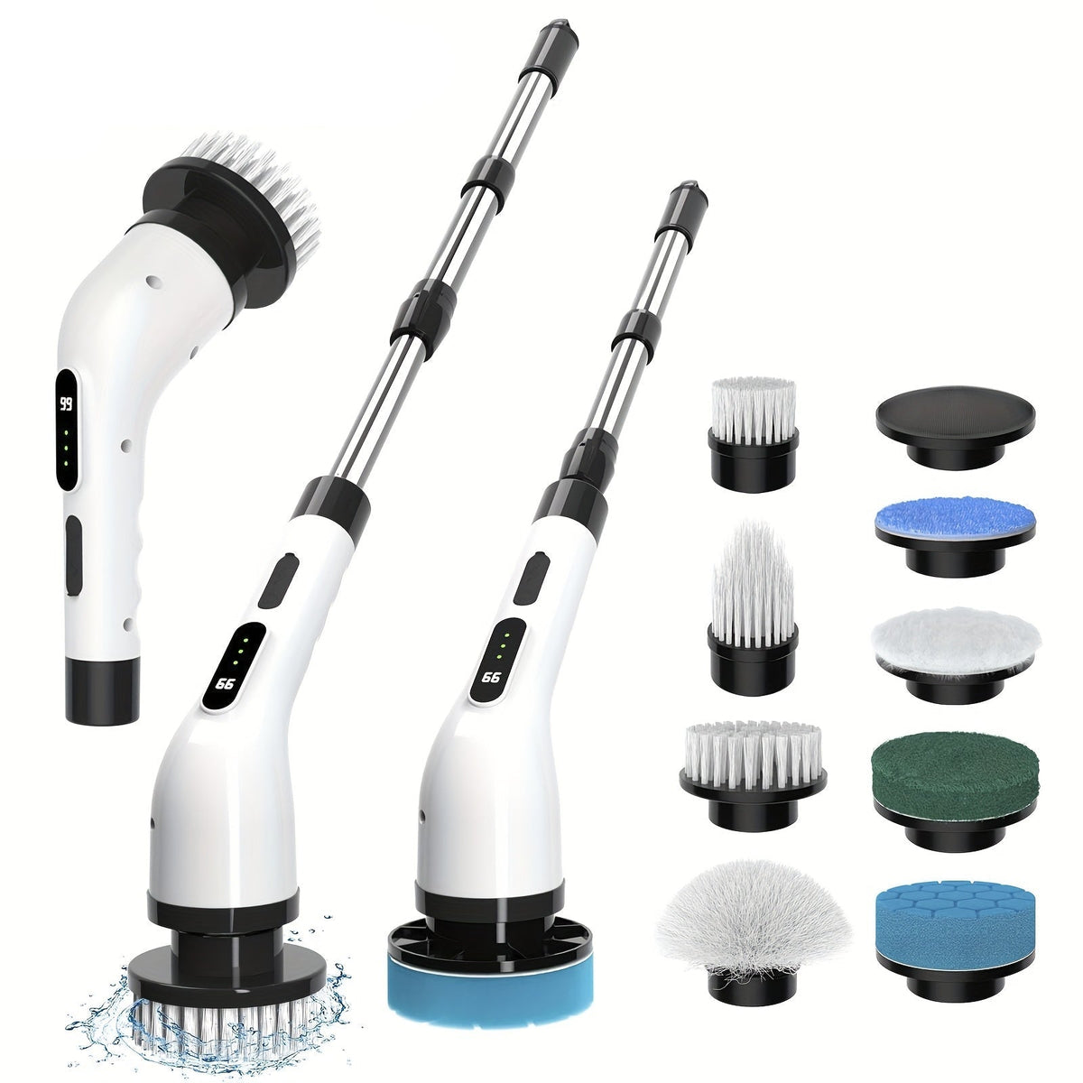 CleanSweep Pro - Versatile 9-in-1 Electric Cleaning Brush Set