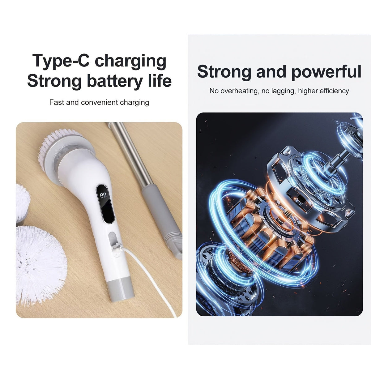 CleanSweep Pro - Versatile 9-in-1 Electric Cleaning Brush Set