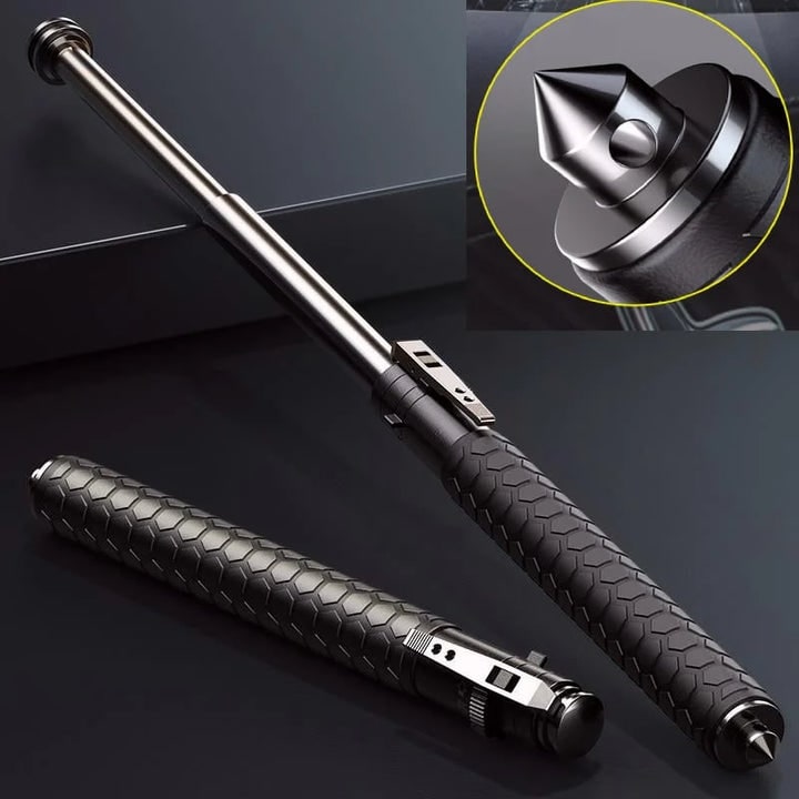 Compact Self-Defense Baton with Instant Spring Extension
