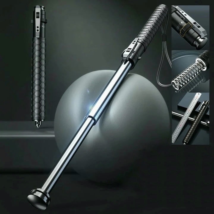 Compact Self-Defense Baton with Instant Spring Extension