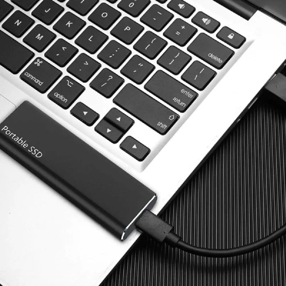 Compact Aluminum SSD Drive with USB-C for Seamless Storage