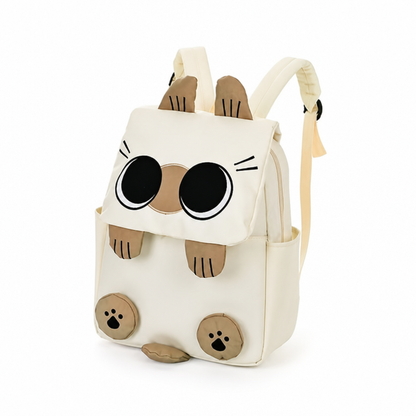 Spacious Cat-Themed Nylon Backpack – Easy to Clean & Stylish