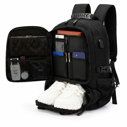 Spacious 60L Smart Travel Backpack with USB Charging