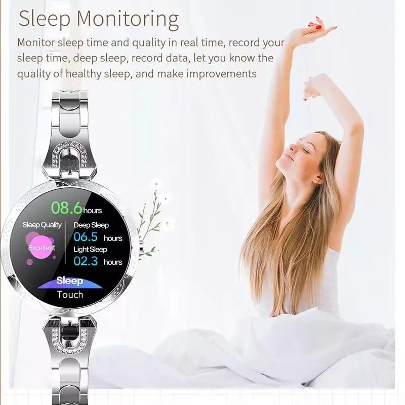 AquaFit Women's Smartwatch – Waterproof Activity Tracker with Alerts