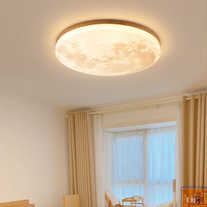Elegant Moonlight Ceiling Fixture with Wooden Accents