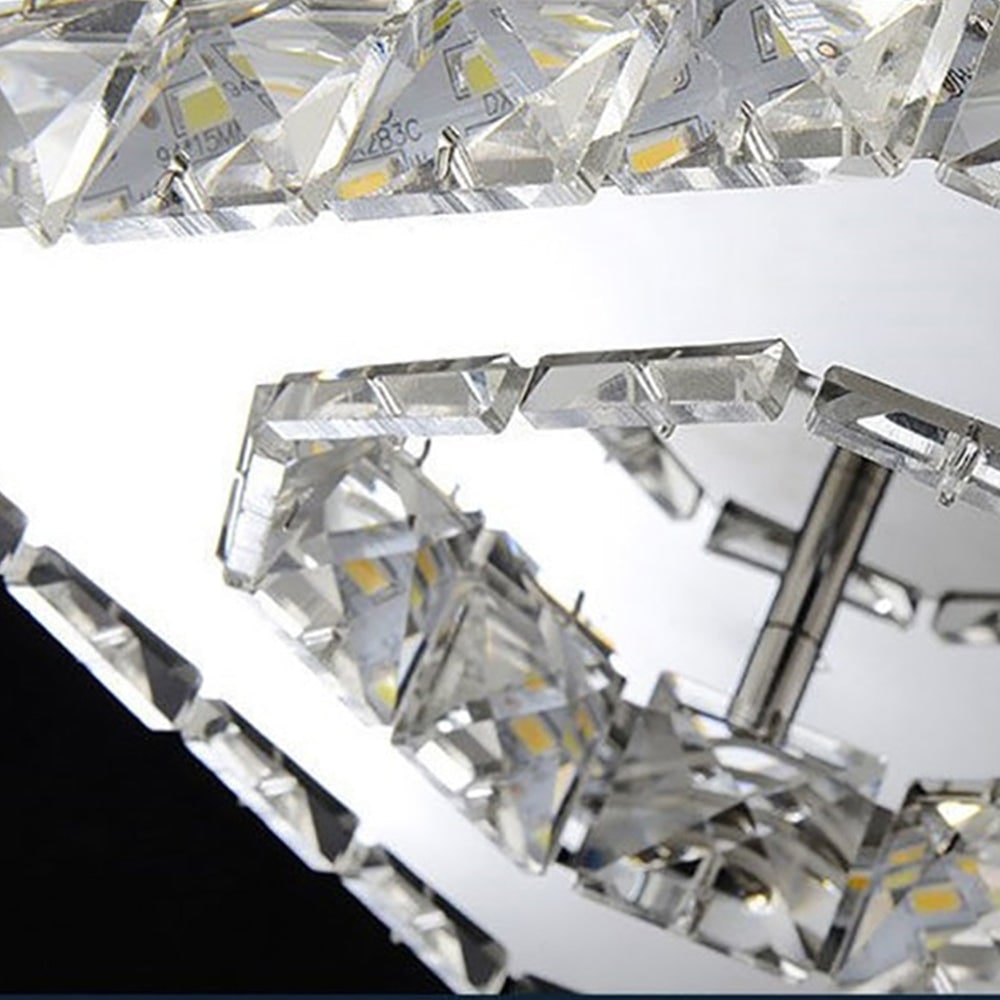 Sleek Square LED Ceiling Light with Crystal Accents for Home