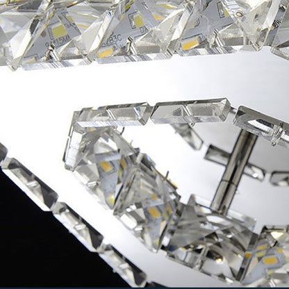 Sleek Square LED Ceiling Light with Crystal Accents for Home