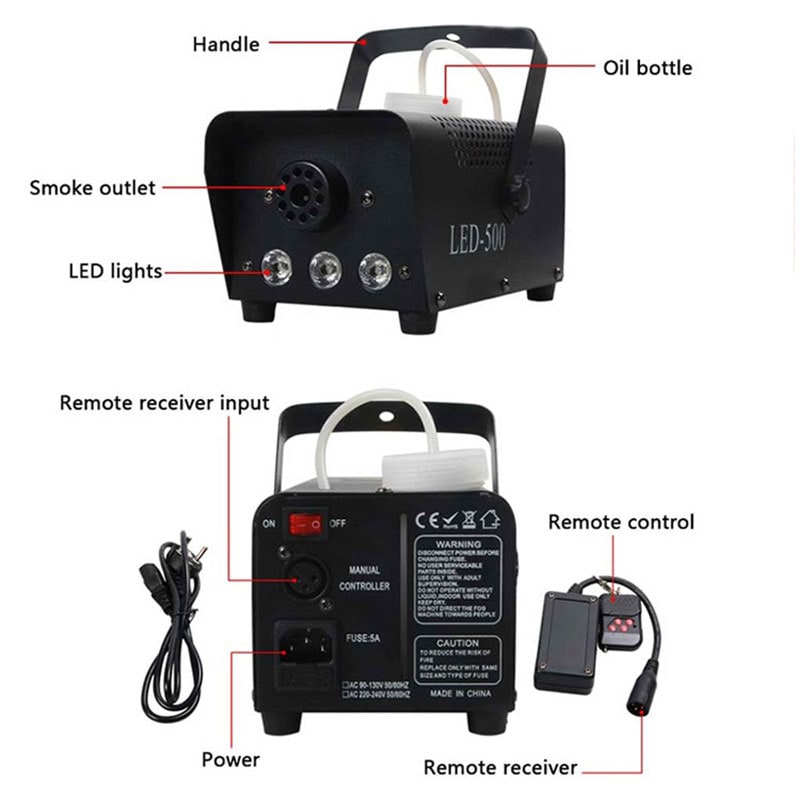 Spooky Fog Generator with LED Illumination and Remote Control