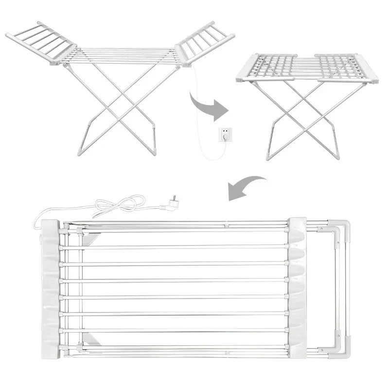 Compact Heated Clothes Drying Rack for Quick Indoor Drying
