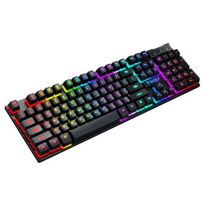 Pro Gamer Keyboard and Comfort Mouse Set with RGB Glow
