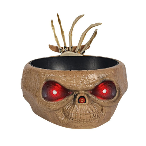 Spooktacular Animated Treat Bowl with Motion-Triggered Skeleton Hand