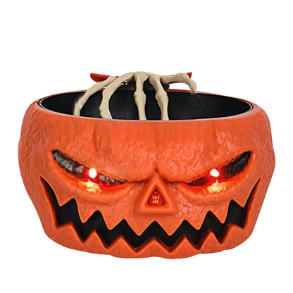 Spooktacular Animated Treat Bowl with Motion-Triggered Skeleton Hand