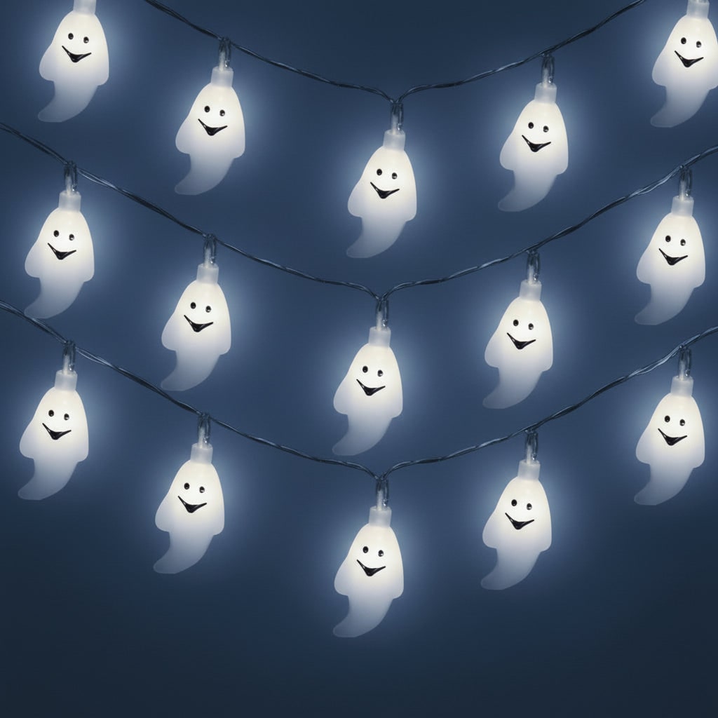 Charming Ghost LED String Lights for Halloween Festivities
