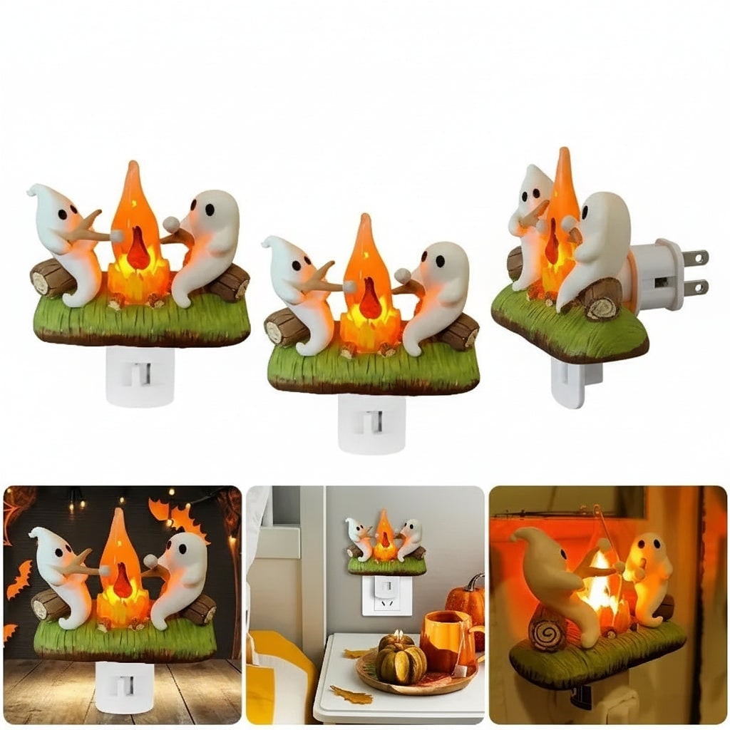 Enchanting Ghost Campfire LED Night Light for Halloween Decor