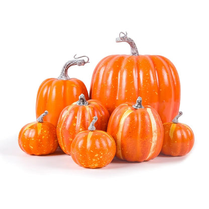 Autumn Charm Decorative Foam Pumpkins – Set of 7