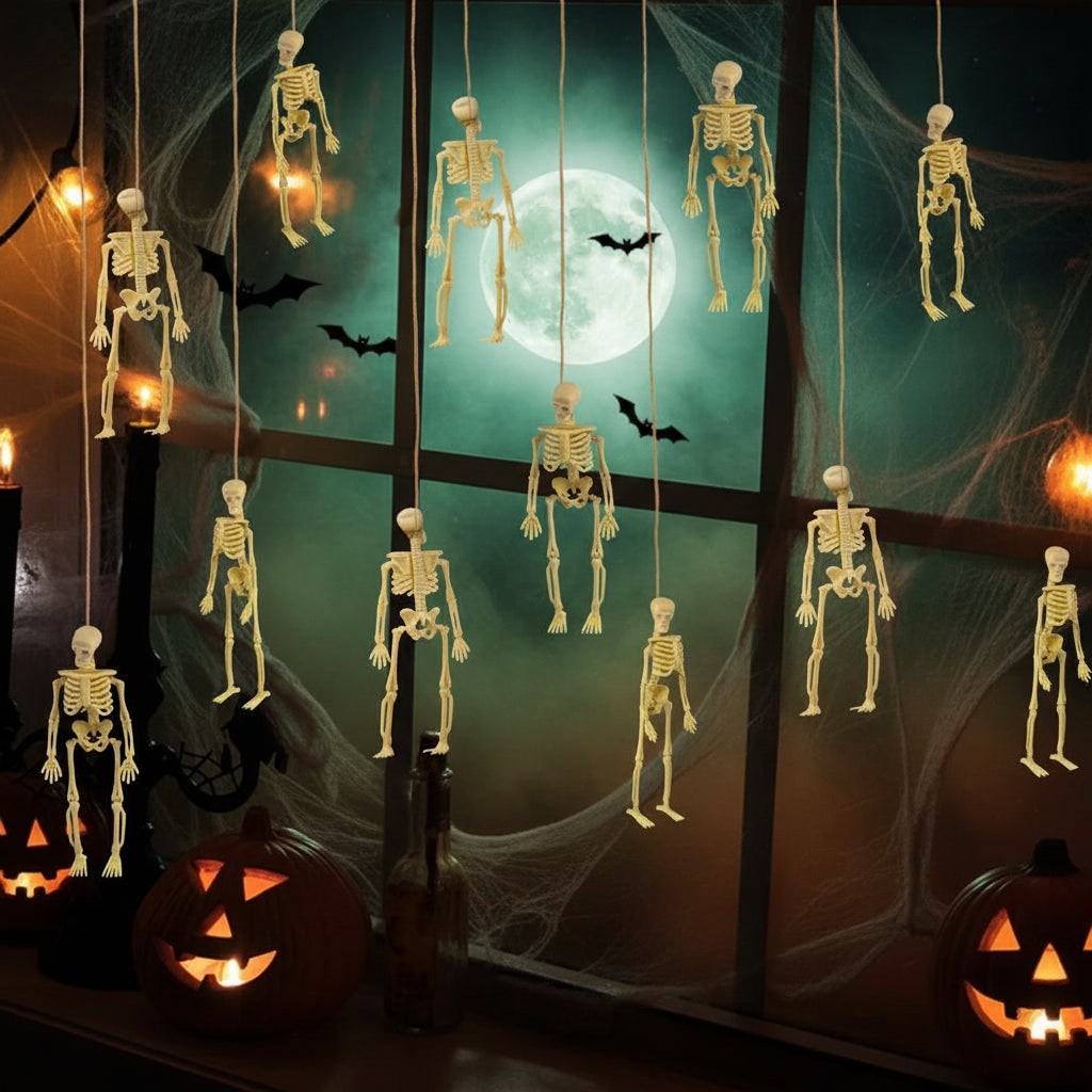 Spooky Poseable Skeleton Figures for Halloween Decor