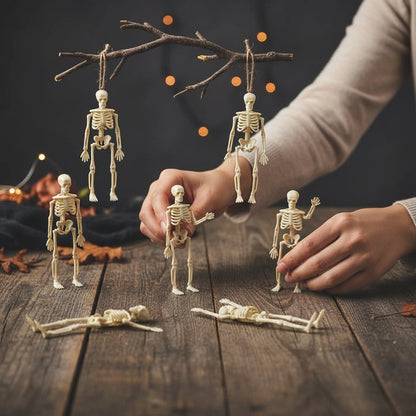 Creepy Poseable Skeleton Figures for Halloween Fun