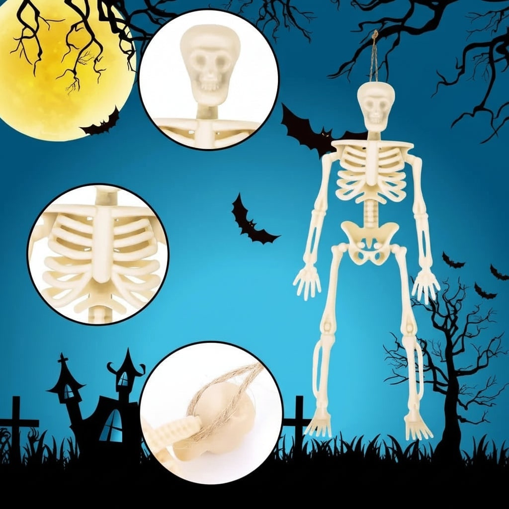 Creepy Poseable Skeleton Figures for Halloween Fun