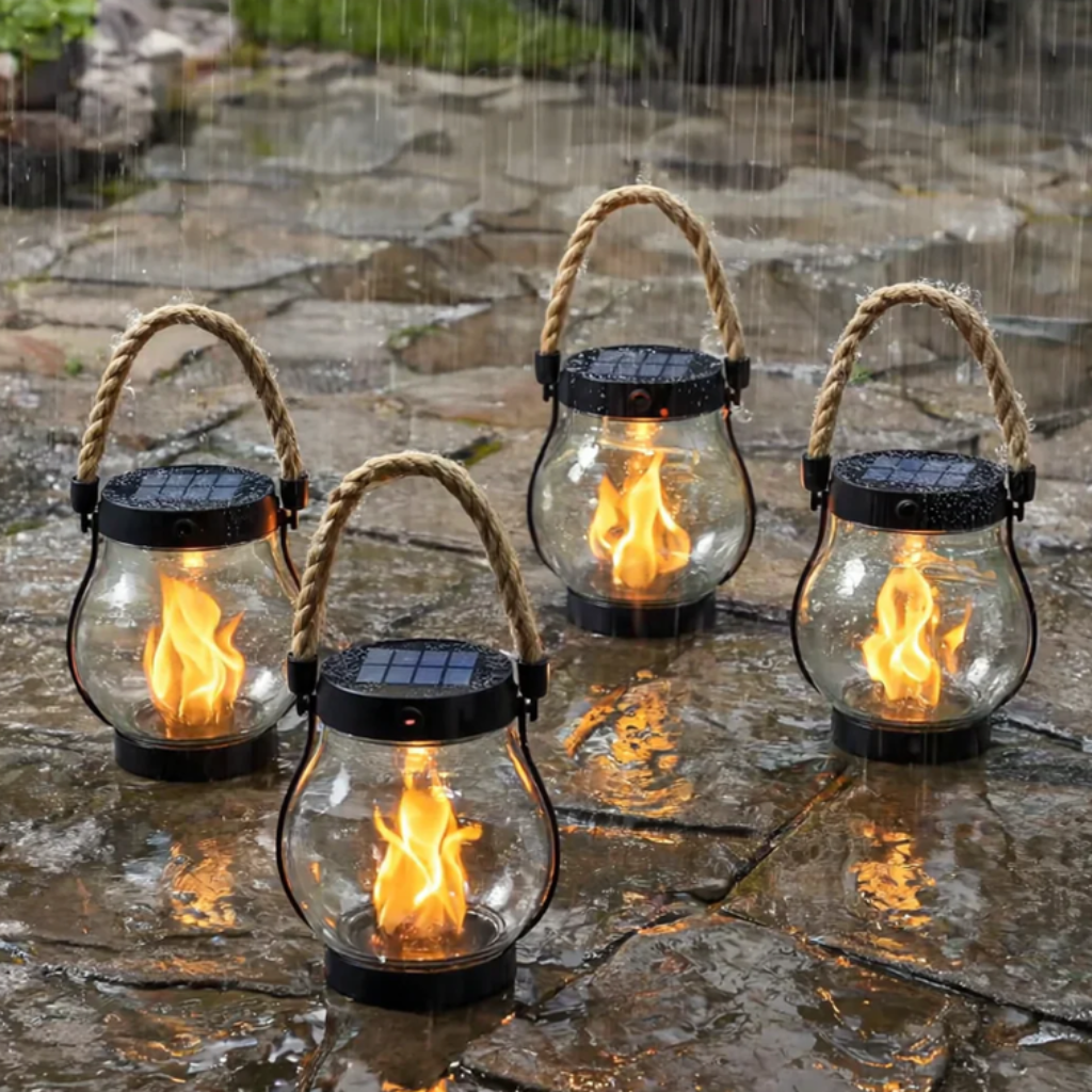 Enchanting Solar Lantern with Realistic Flame for Outdoor Decor