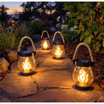 Enchanting Solar Lantern with Realistic Flame for Outdoor Decor