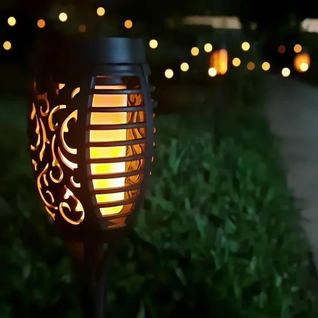 Enchanting Solar Flame Lights for Outdoor Pathway Decoration