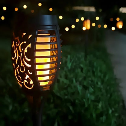 Enchanting Solar Flame Lights for Outdoor Pathway Decoration