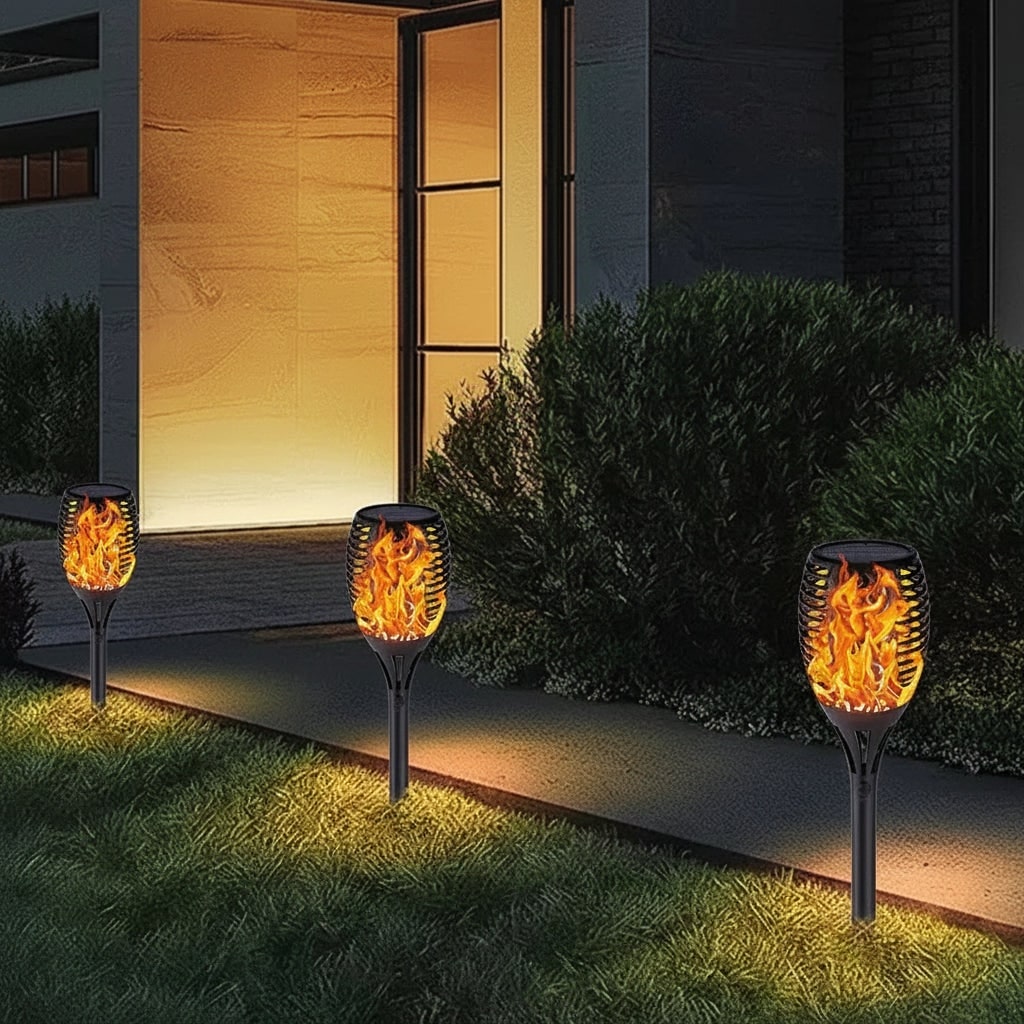 Enchanting Solar Flame Lights for Outdoor Pathway Decoration