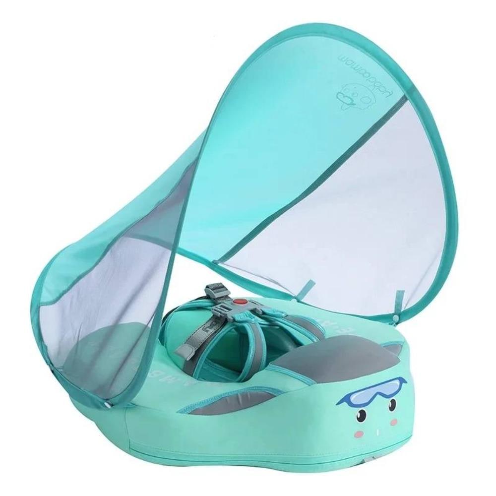 Baby Pool Float with Safe Sunshade and Cozy Headrest