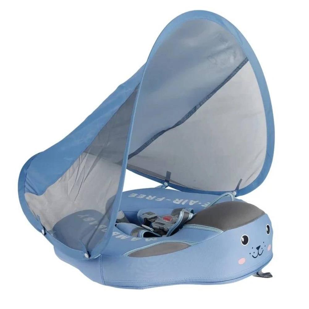 Baby Pool Float with Safe Sunshade and Cozy Headrest