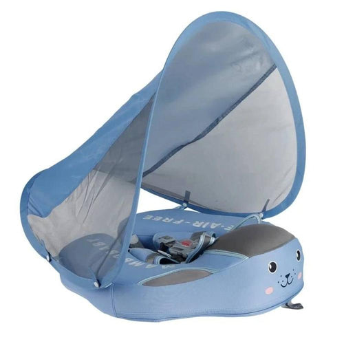 Baby Pool Float with Safe Sunshade and Cozy Headrest